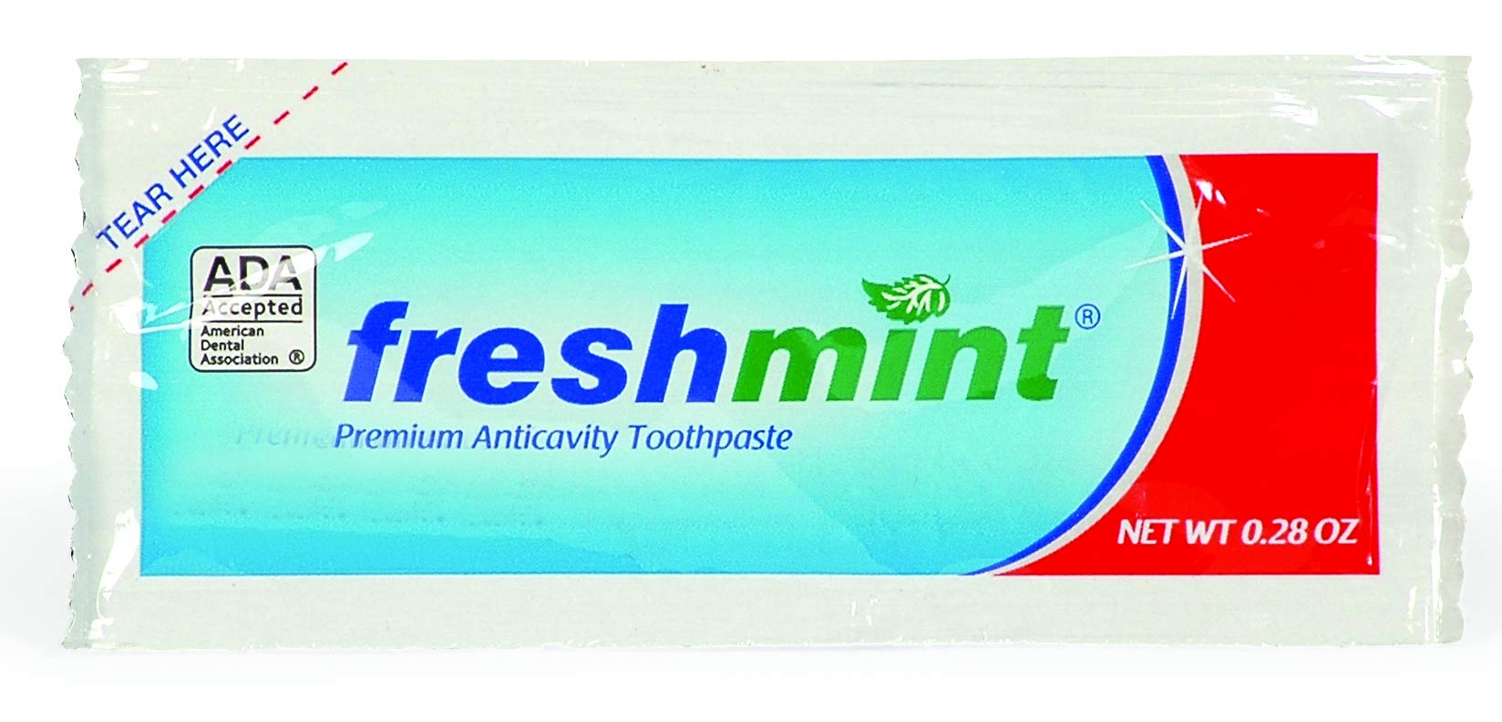 Freshmint ADA Accepted toothpaste packets packaging, 250-count