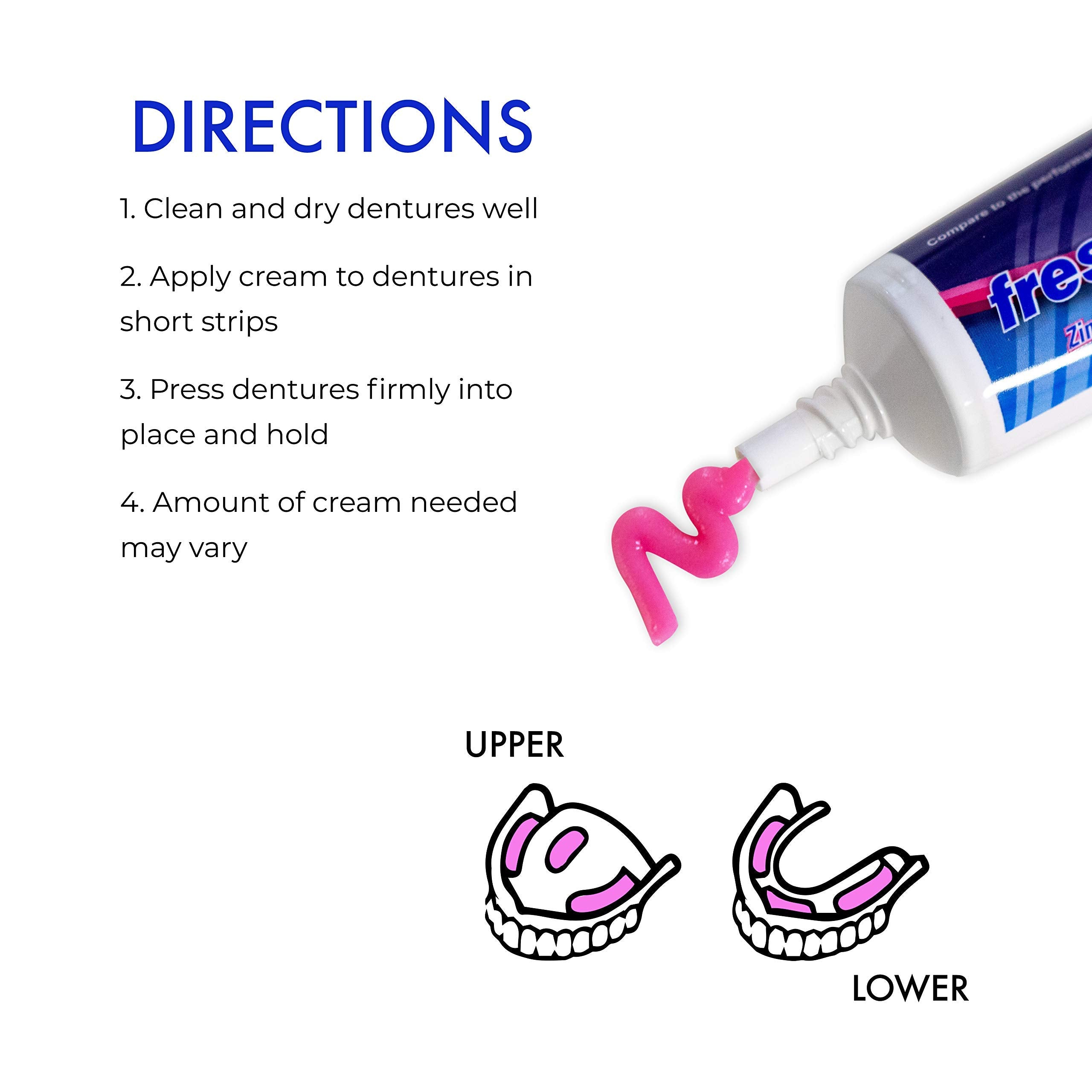 Six-pack Freshmint denture adhesive 2 oz tubes