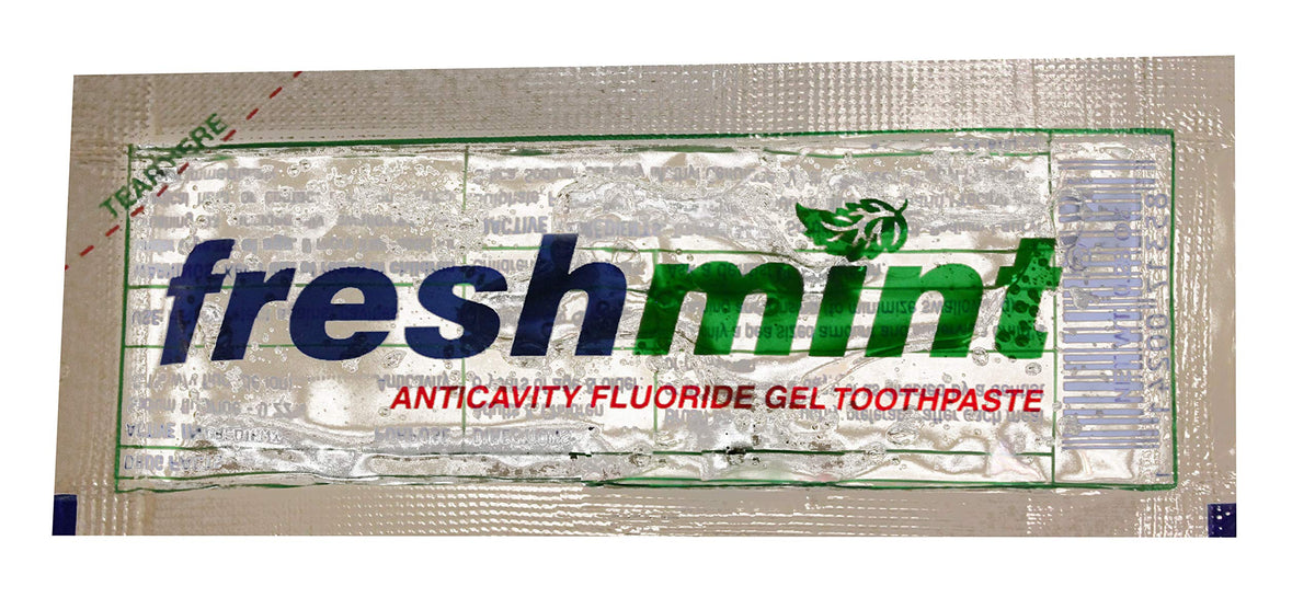 Freshmint Clear Gel toothpaste single-use packet 0.28 oz, 1,000 packets per pack