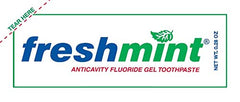 Freshmint Clear Gel toothpaste packets in a 1,000-pack carton