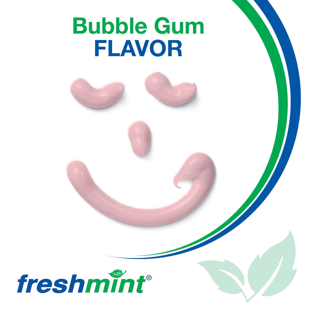 Unboxed Freshmint toothpaste tube fits in a dental pouch or kit