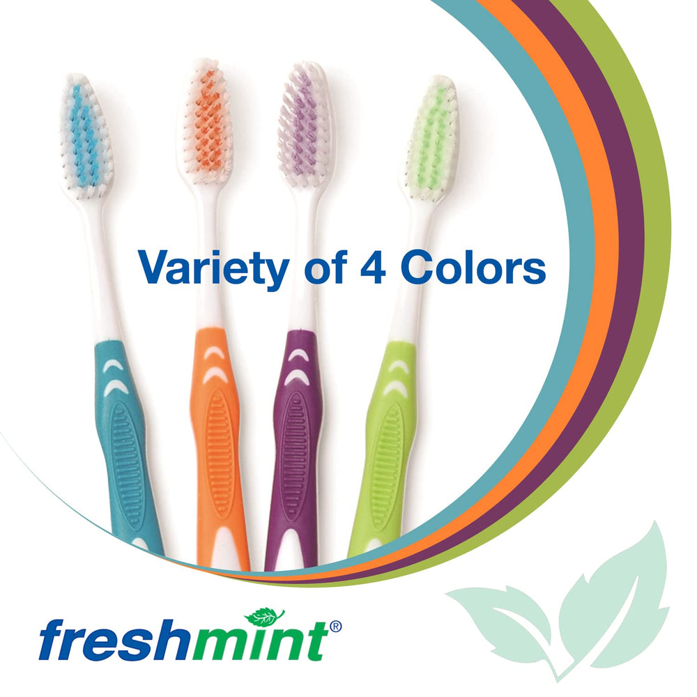 FRESHMINT 100-pack toothbrushes orange color, individually wrapped