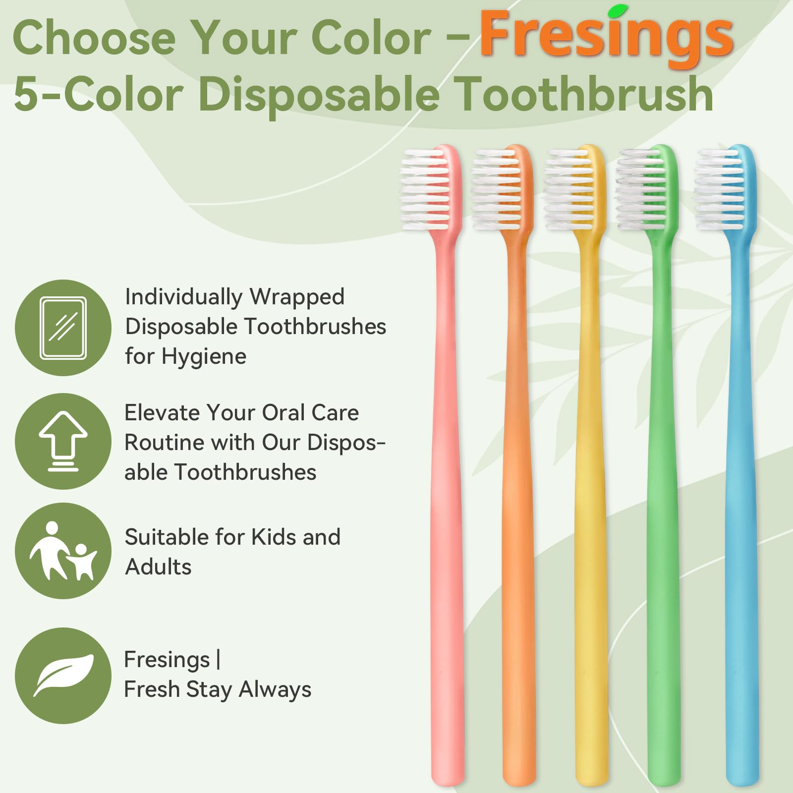 Soft-bristle disposable toothbrush designed for adults and kids