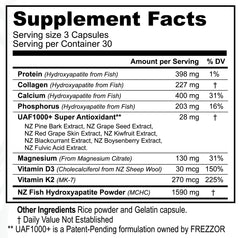 New Zealand raw marine calcium source from wild NZ fish bone illustration