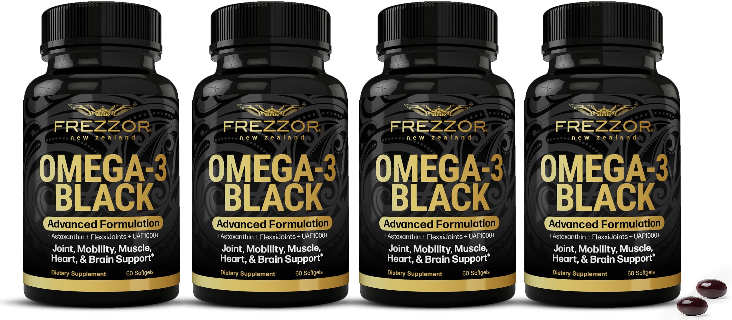 FREZZOR Omega-3 Black Green Lipped Mussel Oil capsules bottle front view