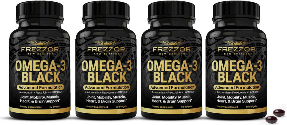 FREZZOR Omega-3 Black Green Lipped Mussel Oil capsules bottle front view