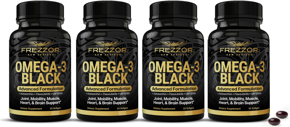 FREZZOR Omega-3 Black Green Lipped Mussel Oil capsules bottle front view