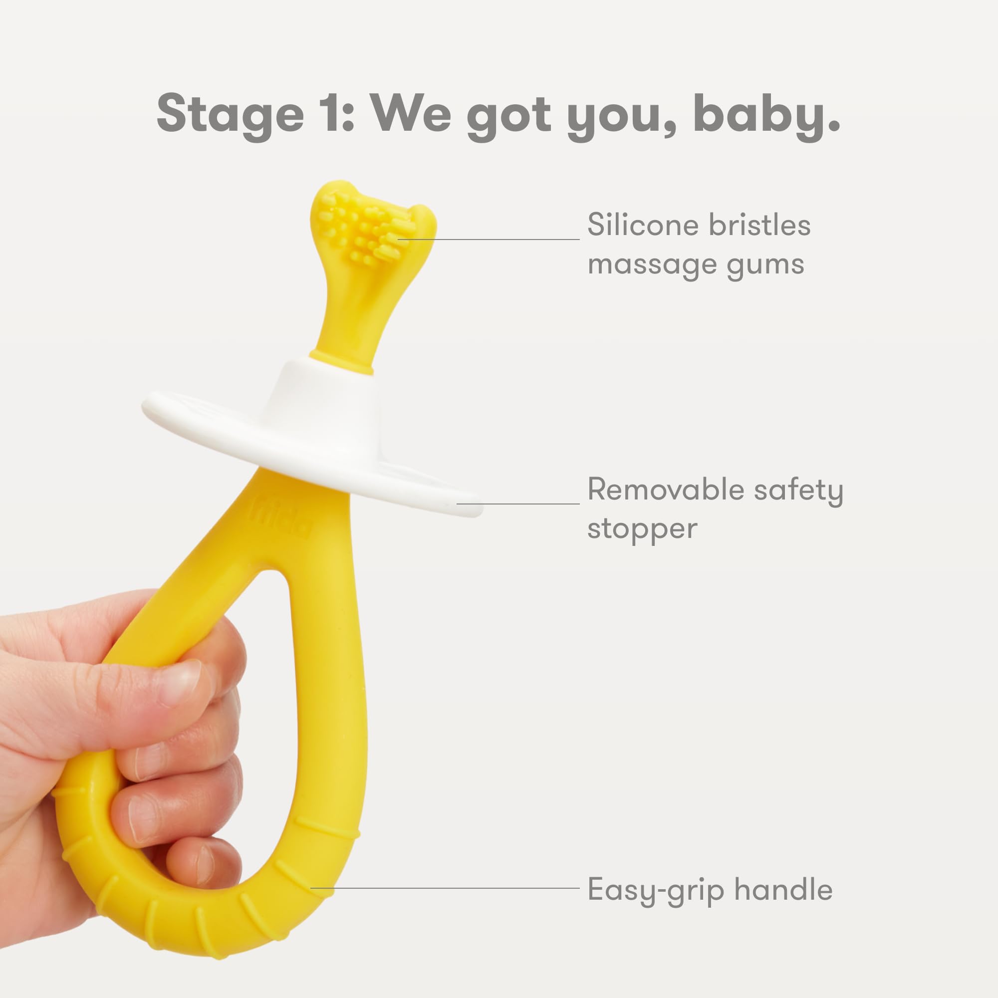 Easy-grip BPA-free silicone baby brush handle