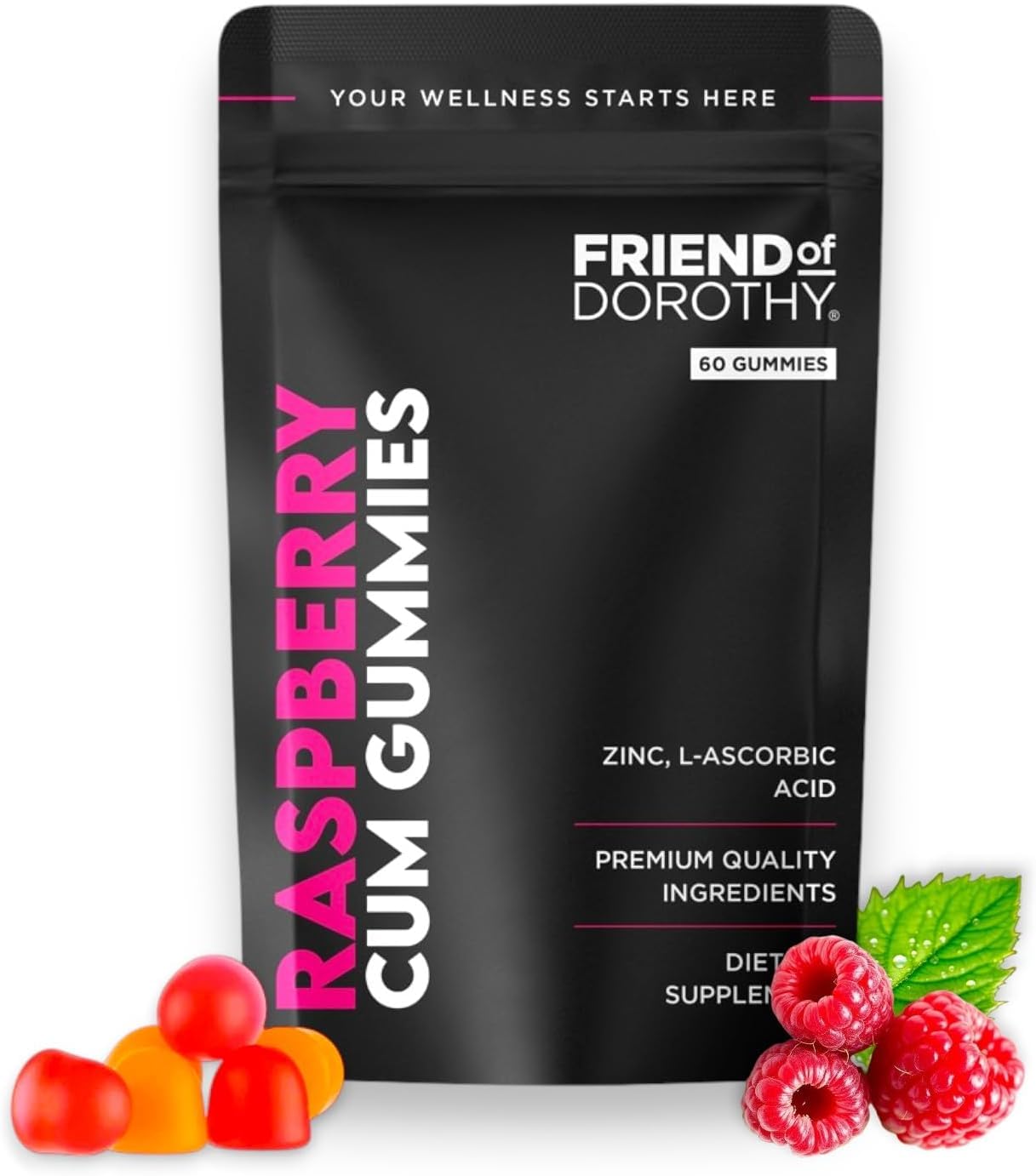 FRIEND OF DOROTHY Raspberry C*M Gummies bottle front view