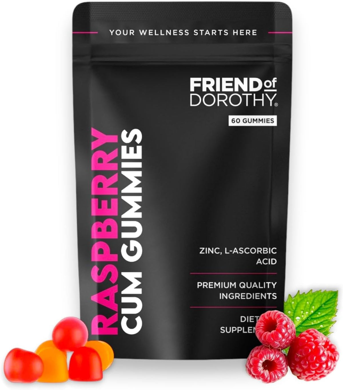 FRIEND OF DOROTHY Raspberry C*M Gummies bottle front view