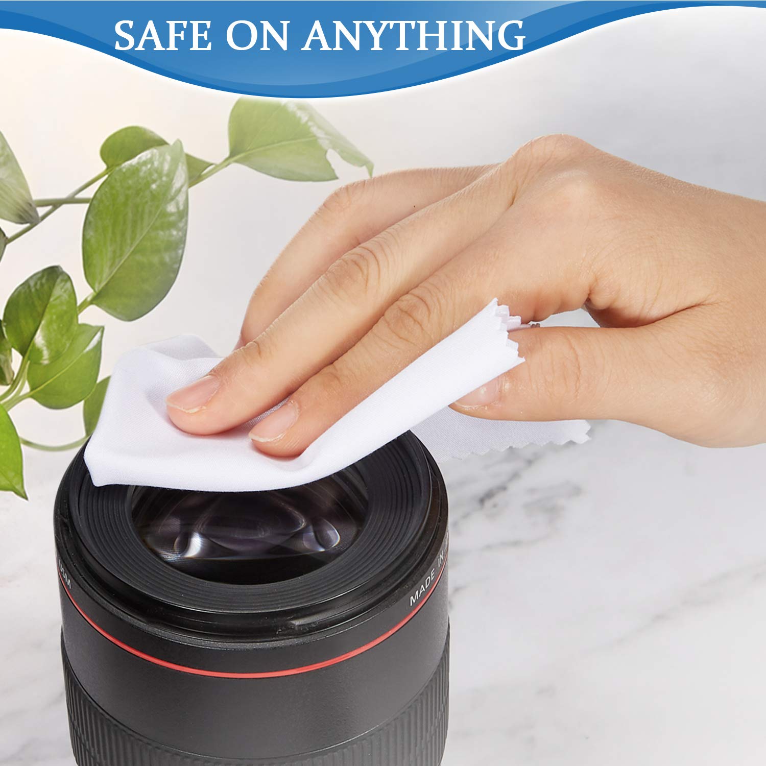 Portable microfiber cleaning cloths for purse or bag storage