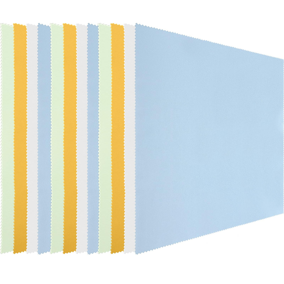 Frienda oversized microfiber cleaning cloths 12x12 inches in green, yellow, blue, and light gray