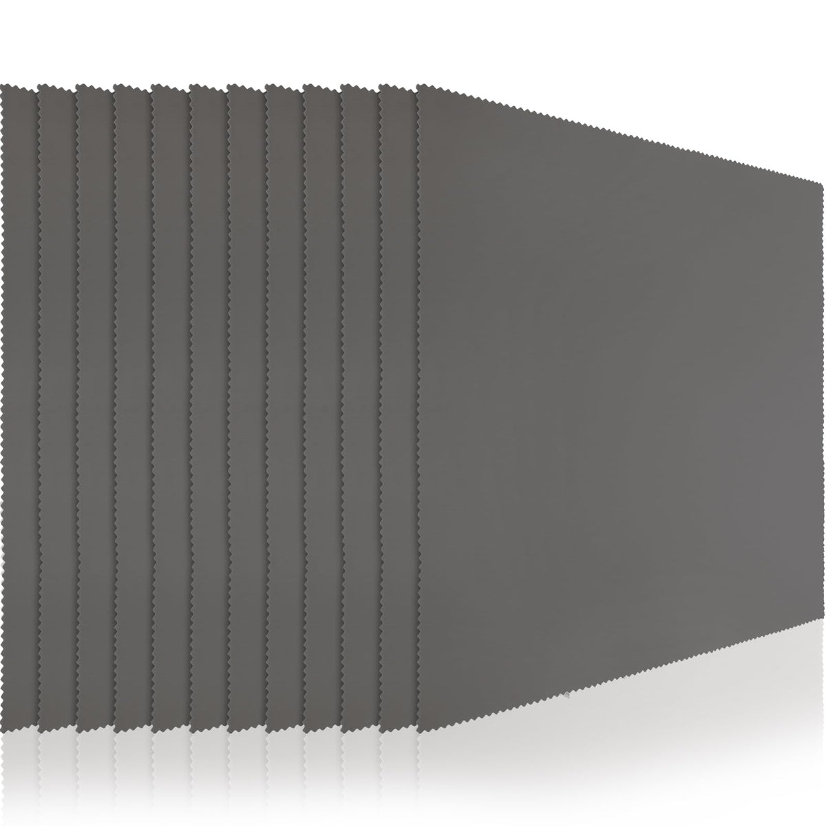 Frienda 12-pack oversized microfiber cleaning cloths in gray, 12 x 12 inches