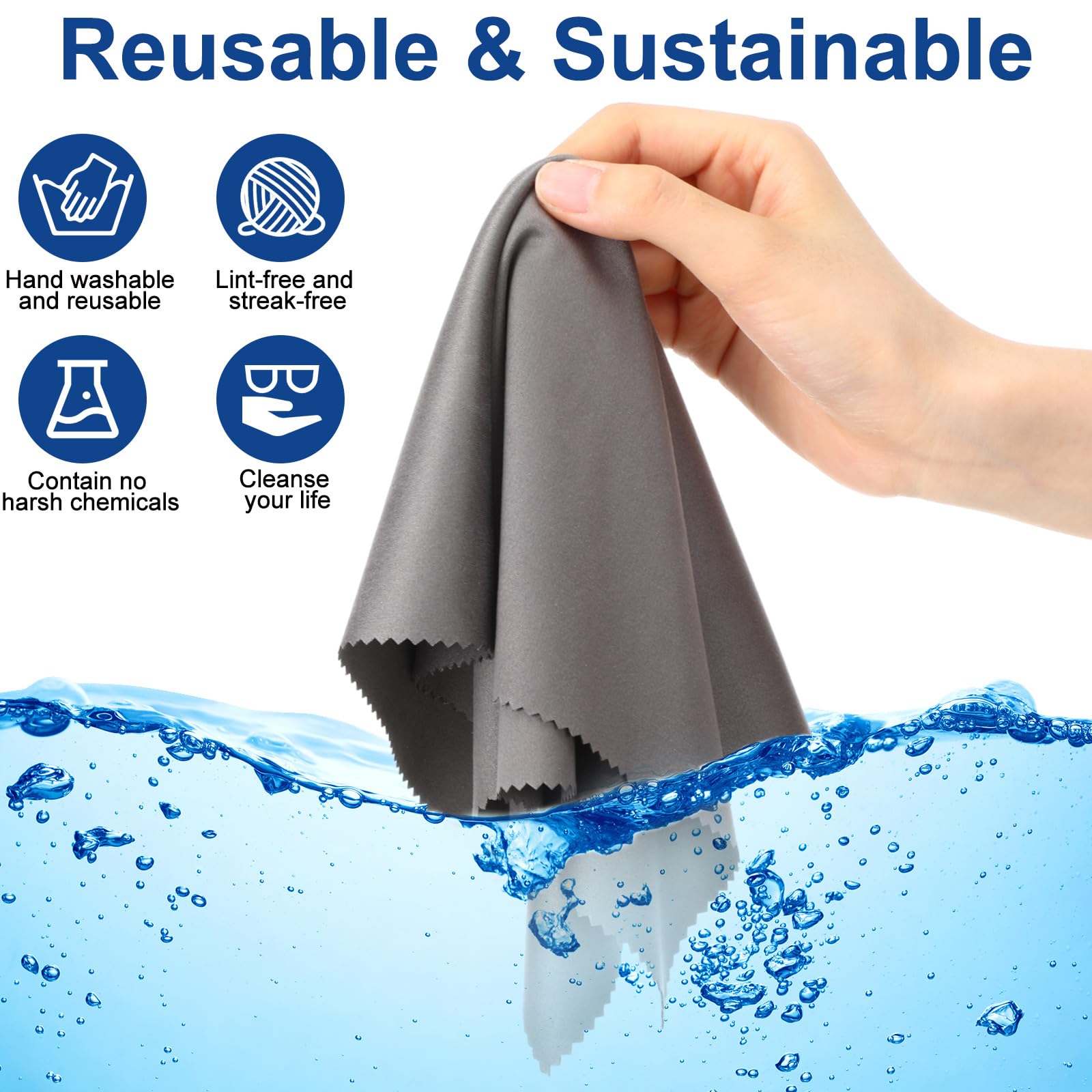 Group of Frienda microfiber cloths laid out for cleaning large surfaces