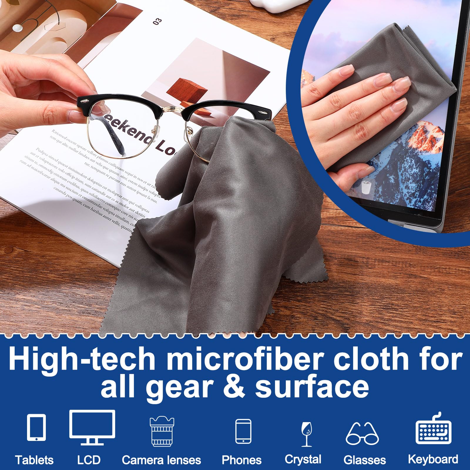 Soft gray microfiber material close-up