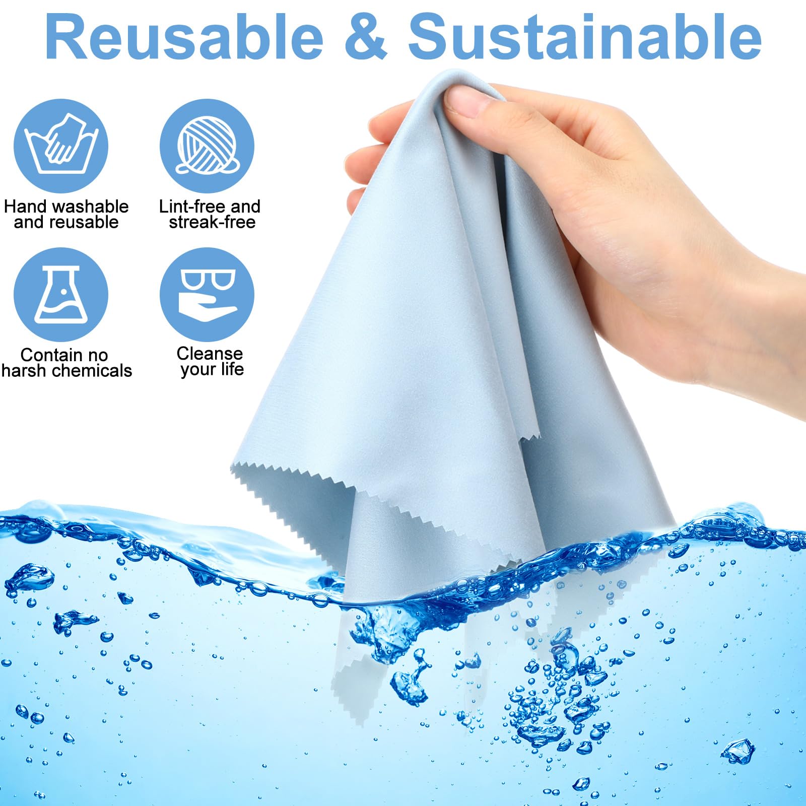 Assorted microfiber cloths in six colors