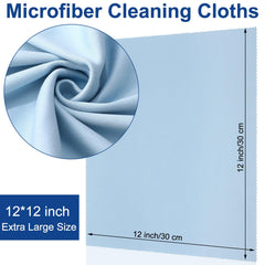 Blue microfiber cleaning cloths 12x12 inches for screens