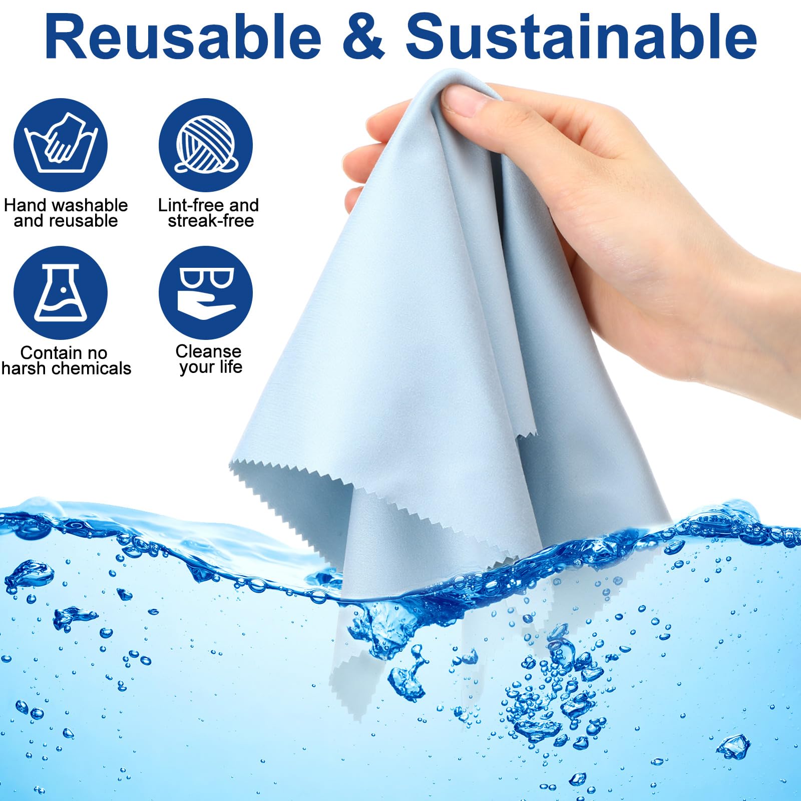 Extra-large microfiber cloth cleaning glasses and electronics