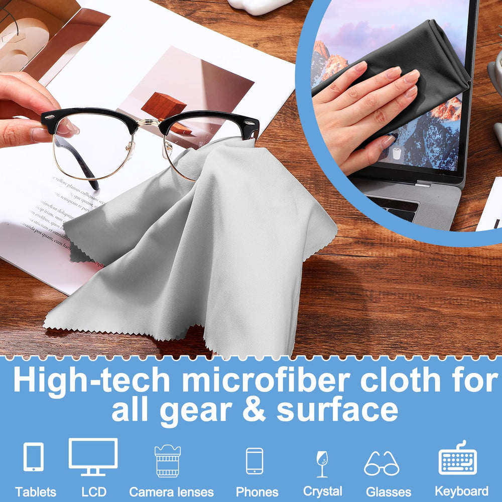 Frienda light gray microfiber cleaning cloths close-up