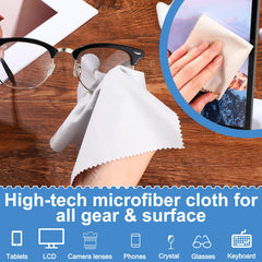 Soft microfiber eyeglasses cleaning cloth laid flat
