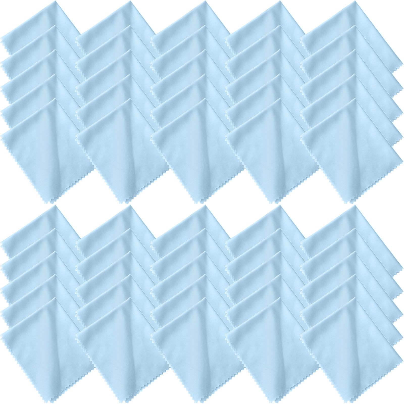 Blue microfiber cleaning cloth for glasses, 6x7 inches