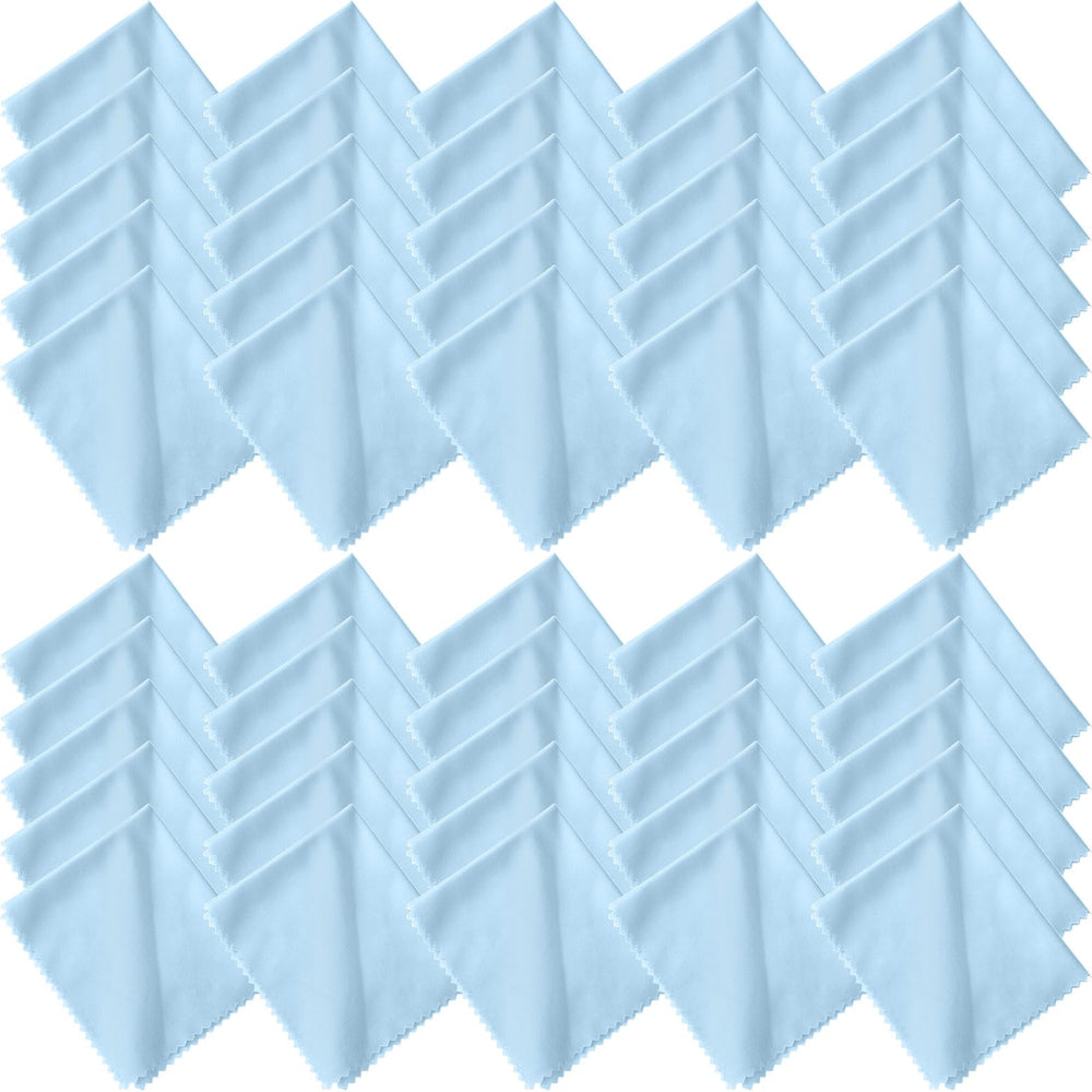 Blue microfiber cleaning cloth for glasses, 6x7 inches