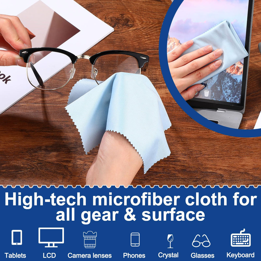 Soft microfiber wipe leaves no scratches on delicate surfaces