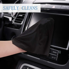 Cleaning a smartphone screen with microfiber cloth