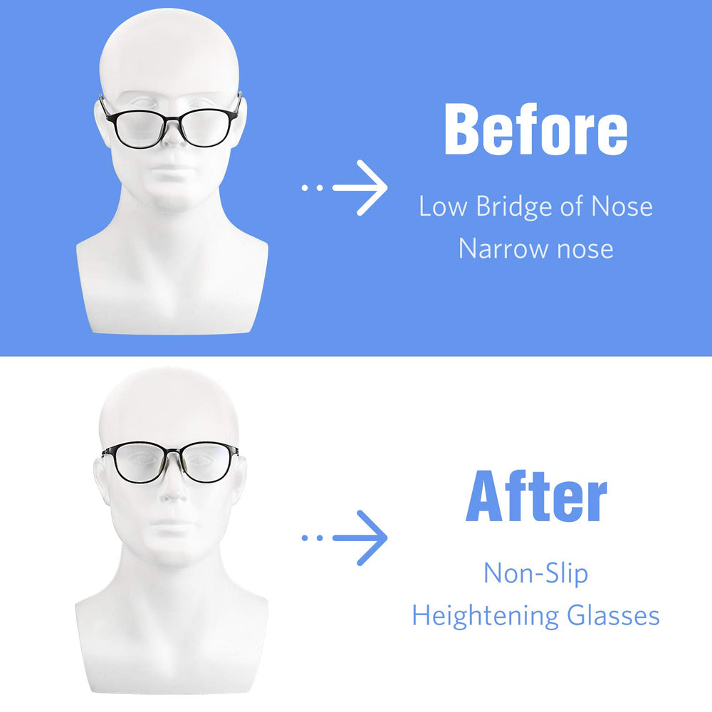 Nose pads fitted on full-rim eyeglasses and sunglasses