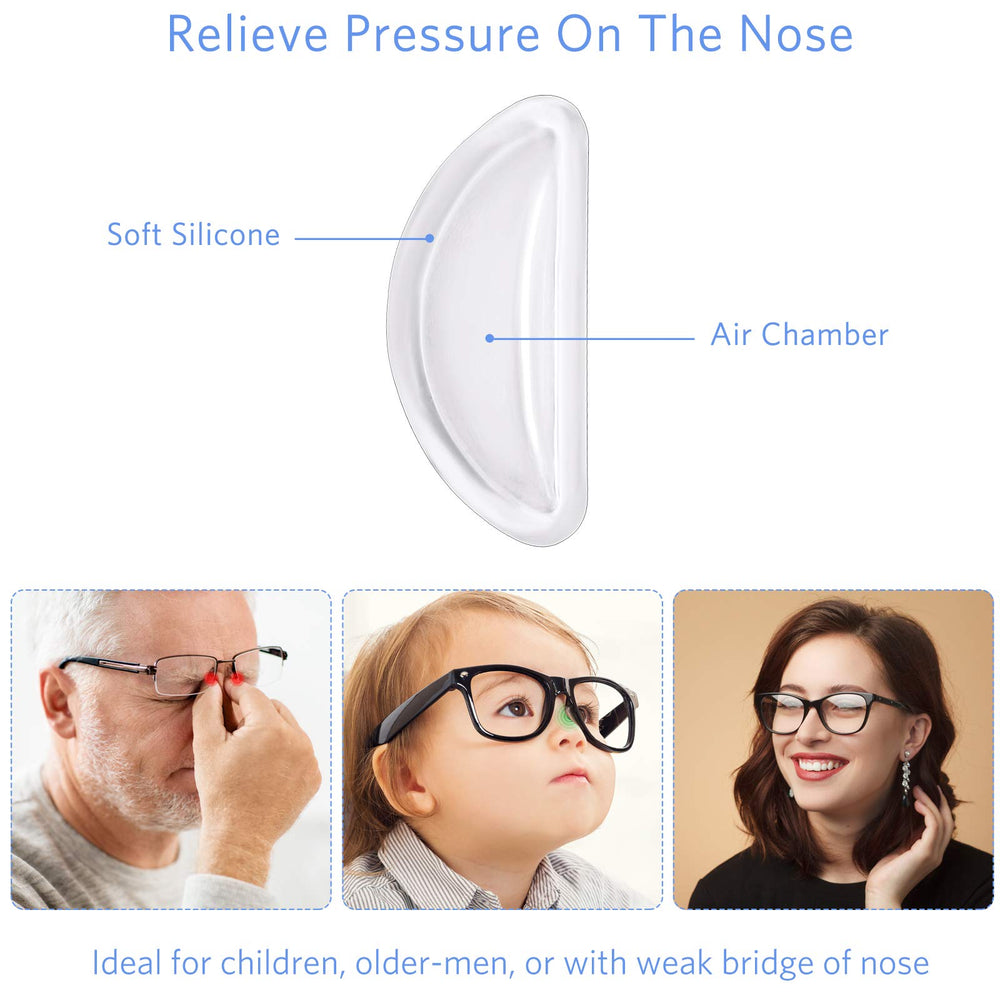 Air bag silicone nose pads providing comfort
