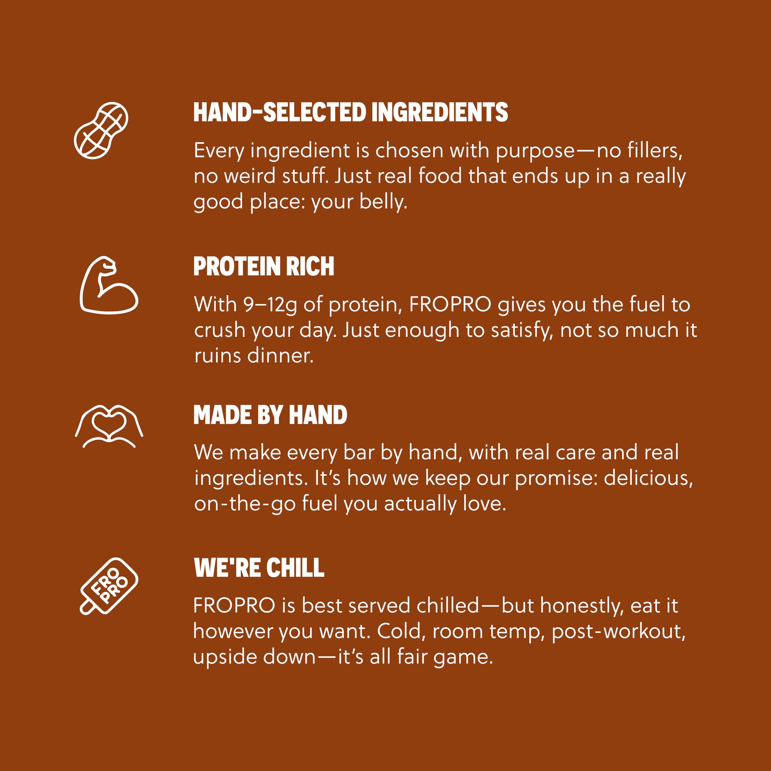 FRO PRO organic nut butter visual emphasizes natural protein source.