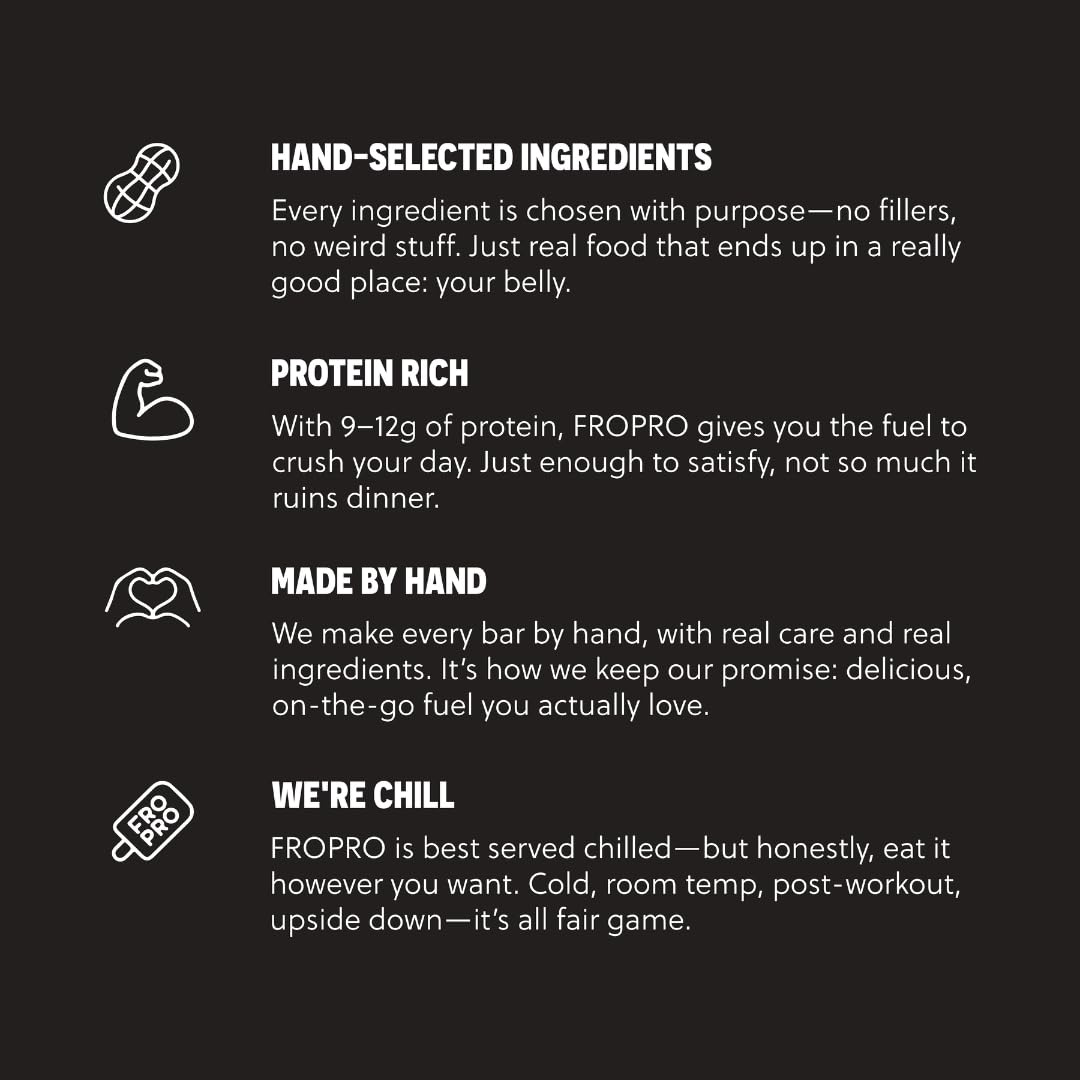 FRO PRO gluten-free label close-up shows allergen-friendly snack option.