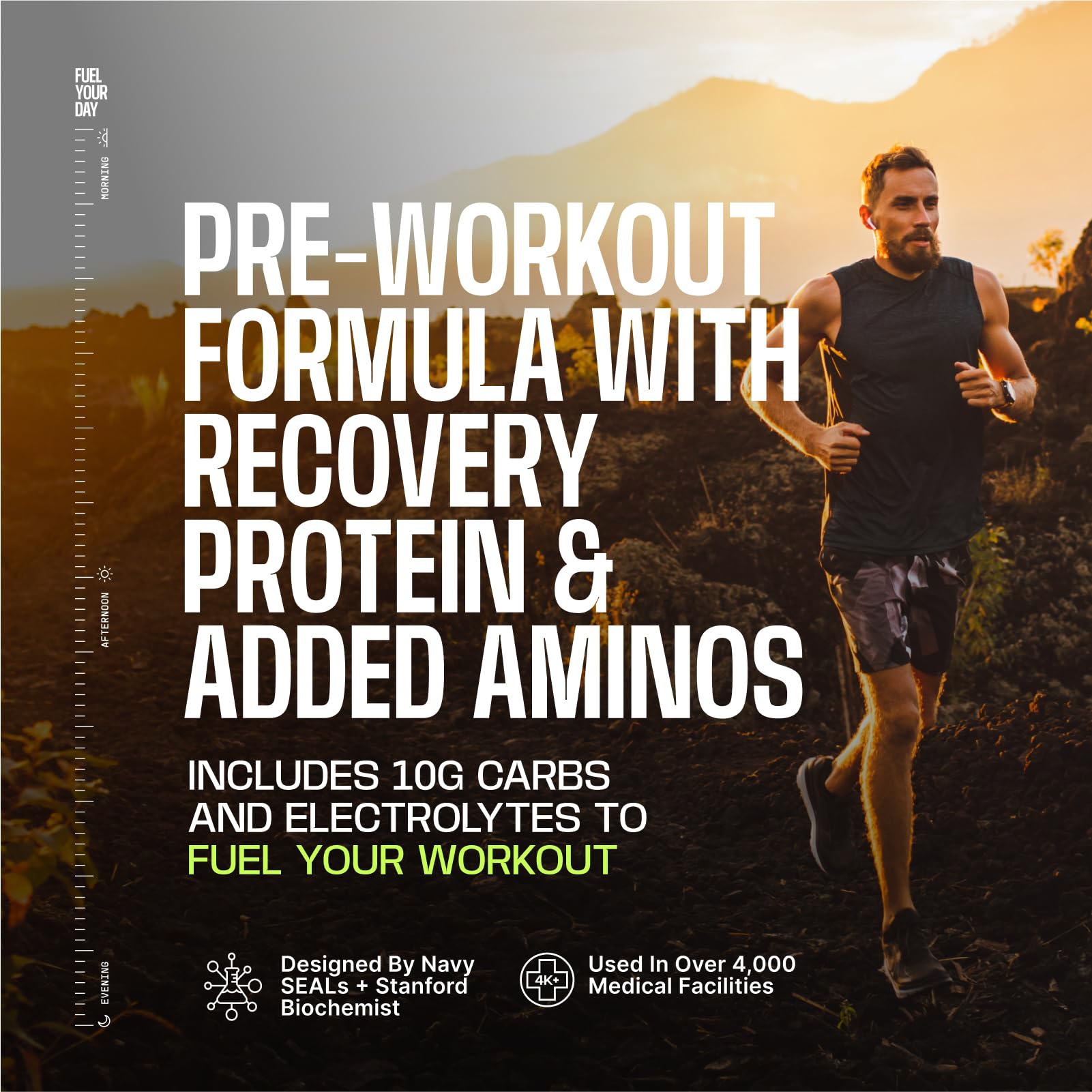 Energized pre-workout shot bottle showing 120 mg caffeine