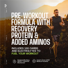 Energized pre-workout shot bottle showing 120 mg caffeine