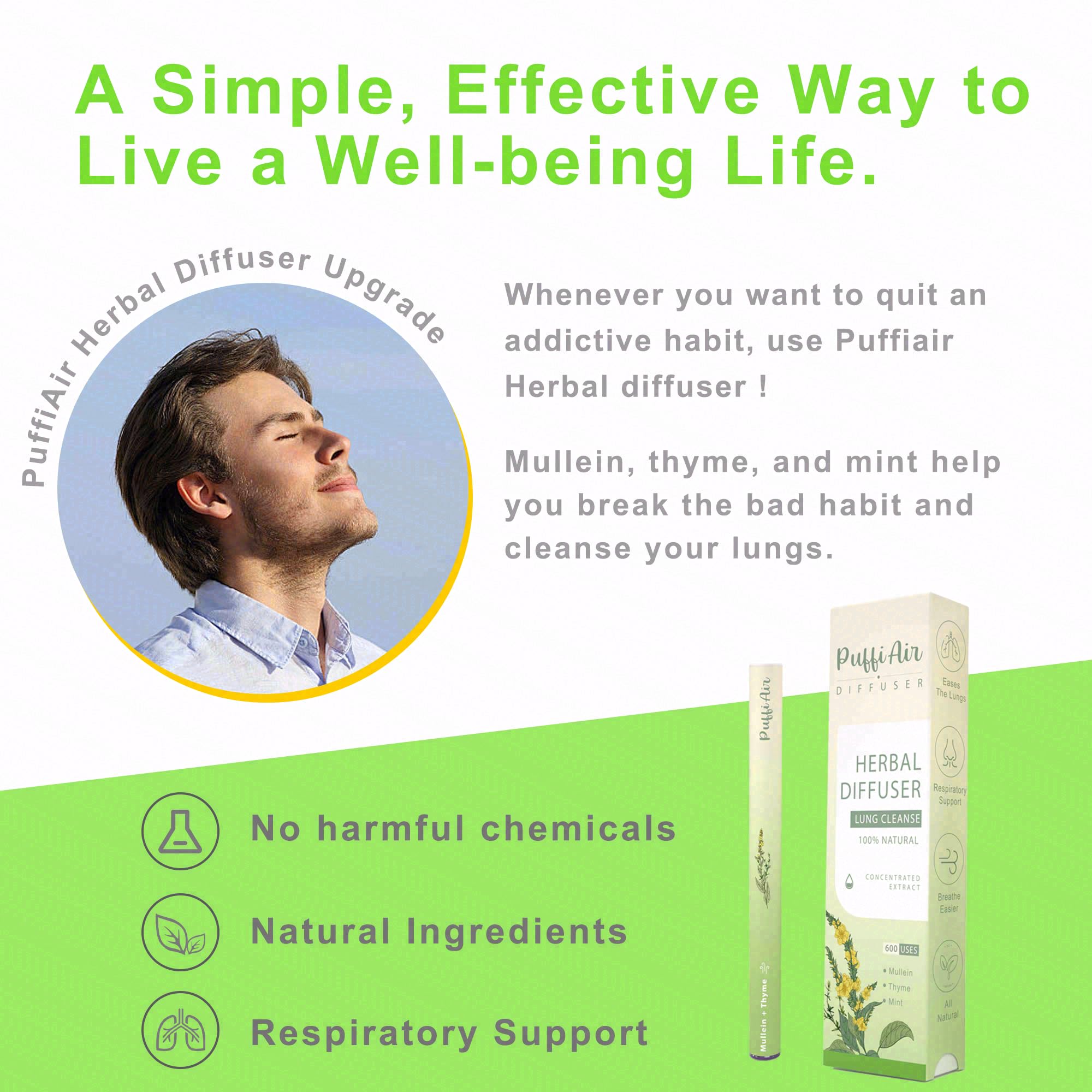 Front view of the herbal diffuser product display