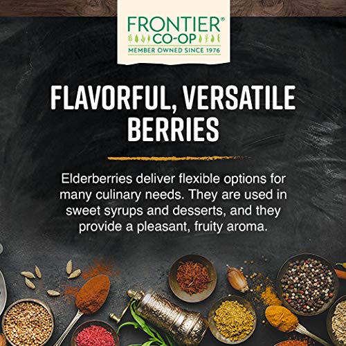 Dried elderberries suitable for tea preparation