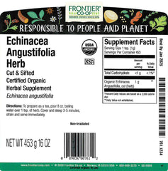 Dried echinacea angustifolia herb, cut and sifted for herbal use