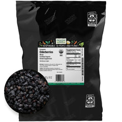 Frontier Co-op Organic Dried Elderberries 2lb bulk bag – front view