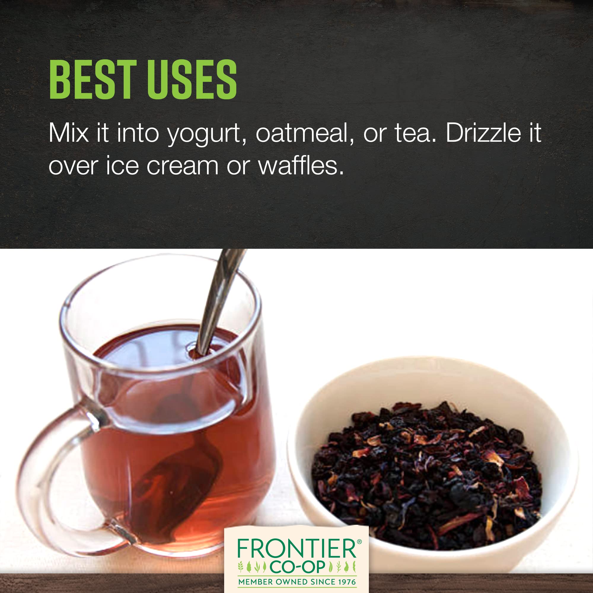 Back of bag showing syrup instructions for Frontier Co-op elderberries