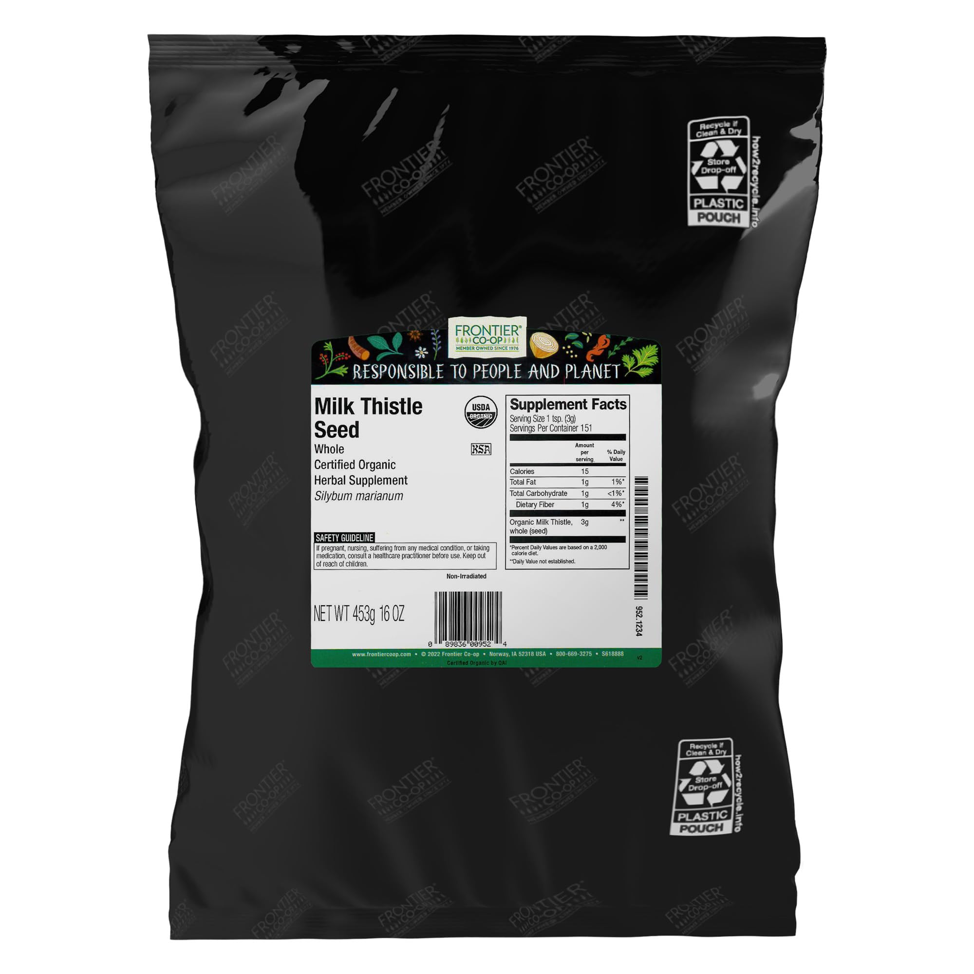 Frontier Co-op organic milk thistle seed 1lb bulk pack