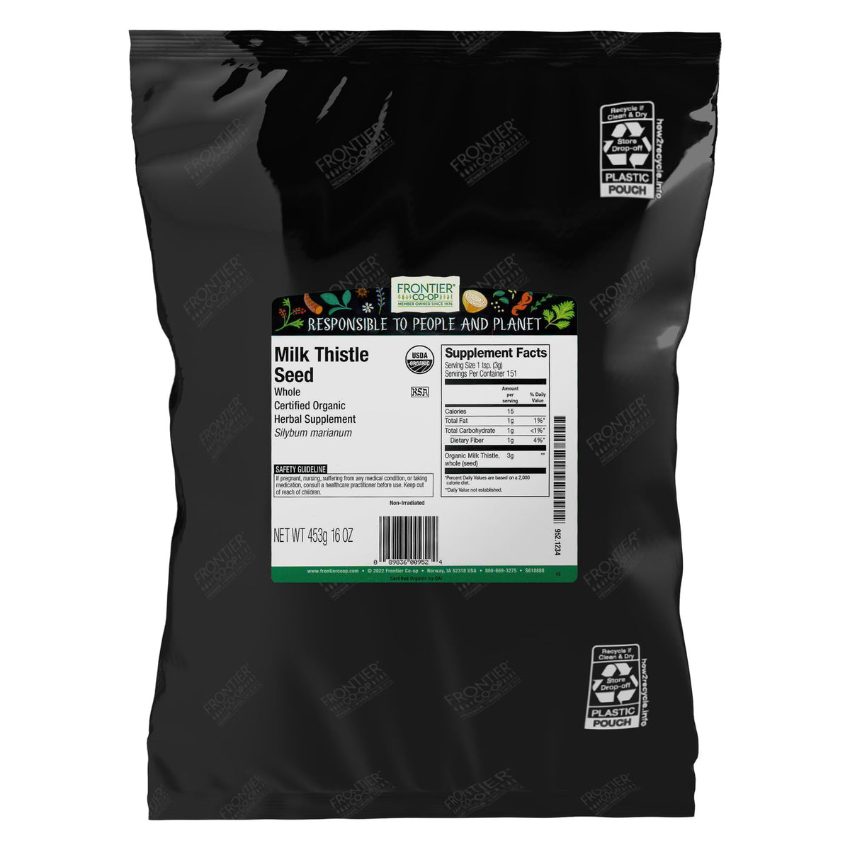 Frontier Co-op organic milk thistle seed 1lb bulk pack