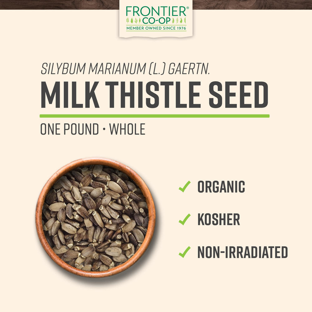 Kosher-certified Frontier Co-op organic milk thistle seed 1lb