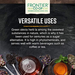 Frontier Co-op Green Stevia herb bulk bag open