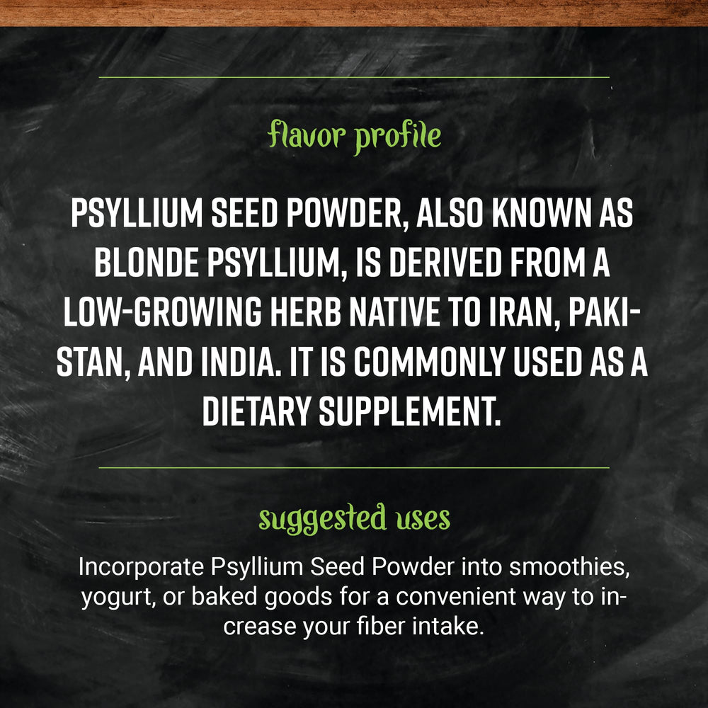 Psyllium seed powder used in dietary supplements and cooking