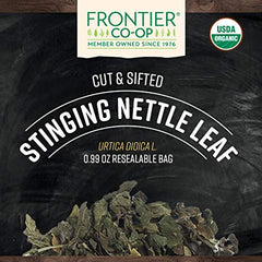 Frontier Co-op Organic Cut and Sifted Stinging Nettle Leaf 0.99 oz package - back view
