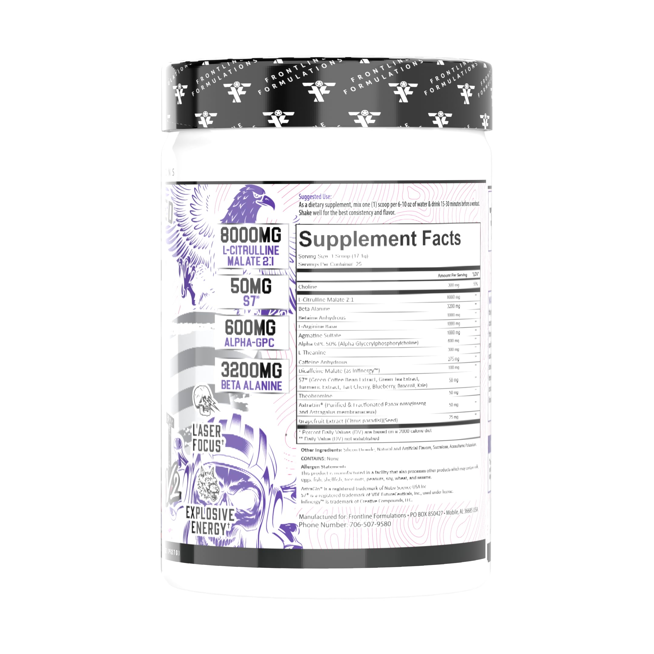 FRONTLINE FORMULATIONS Gauntlet pour into a shaker during workouts