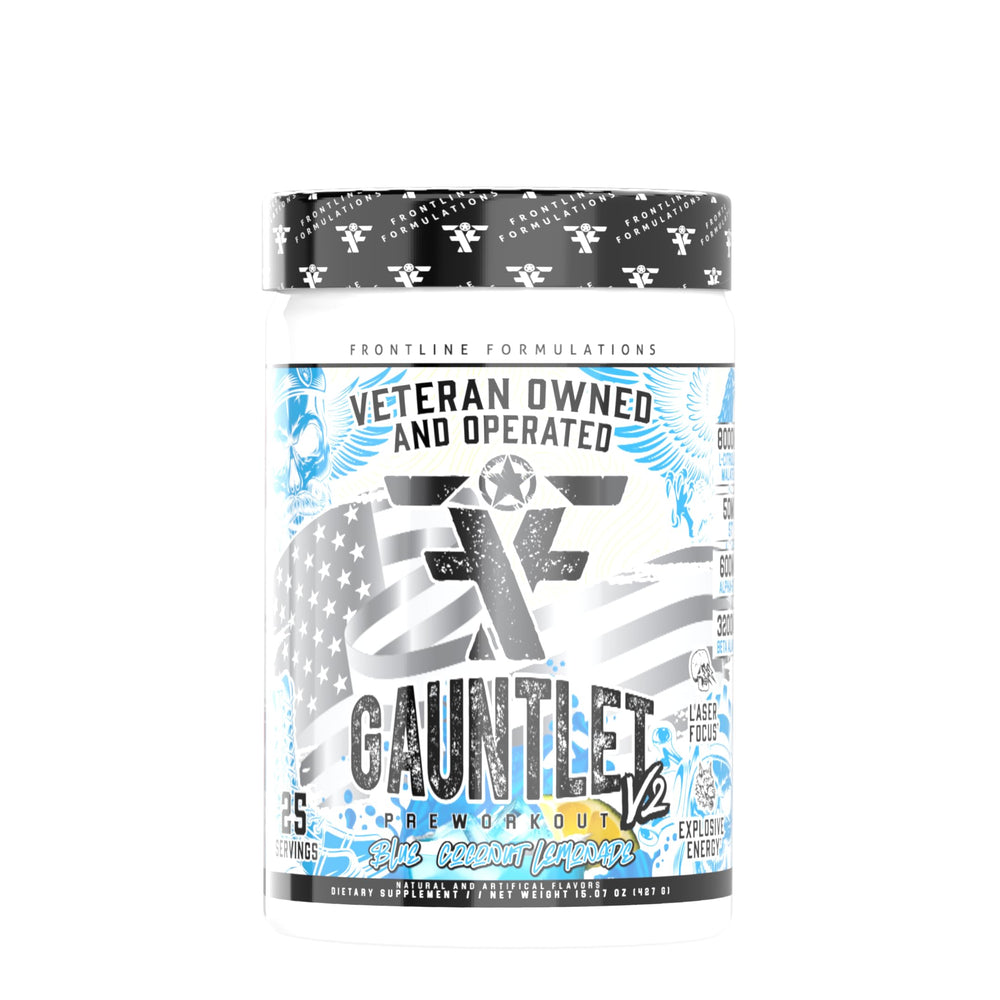 FRONTLINE FORMULATIONS Gauntlet powder tub for intense workouts and laser focus