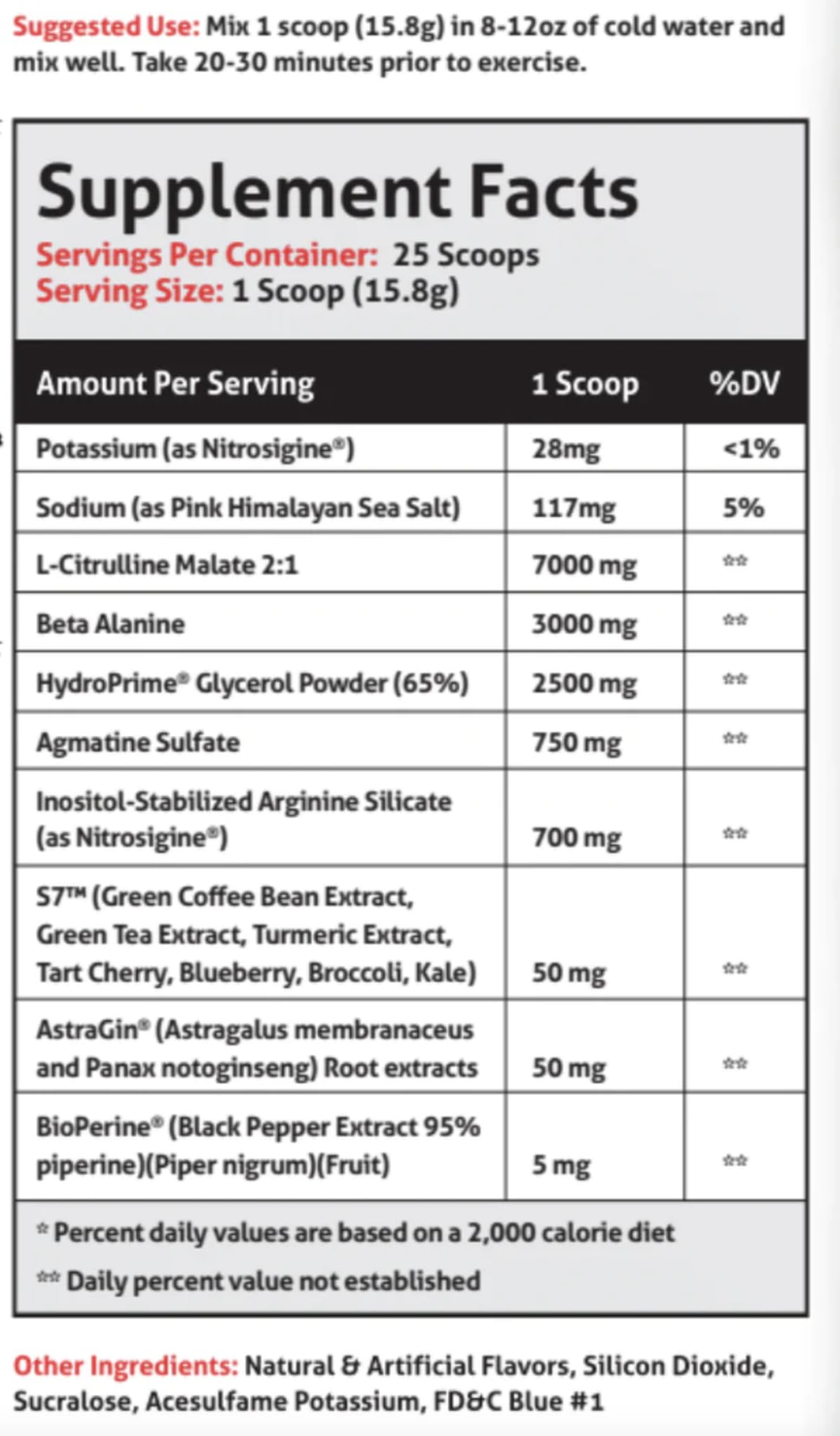 Frontline Formulations Pumpageddon tub label closeup highlights peach rings flavor and non-stim formula.