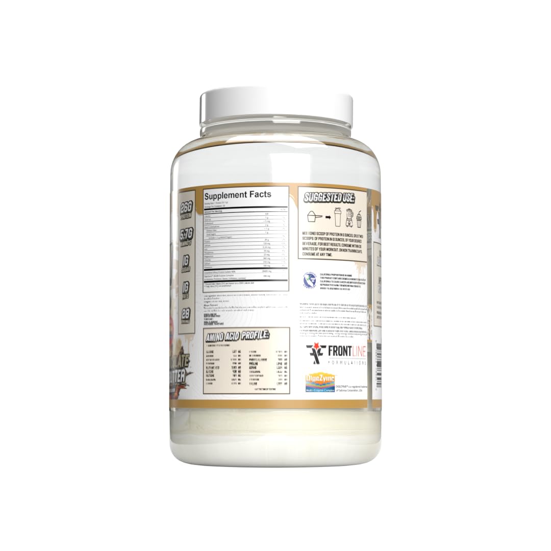 Frontline Formulations whey isolate being mixed in a glass showing smooth texture