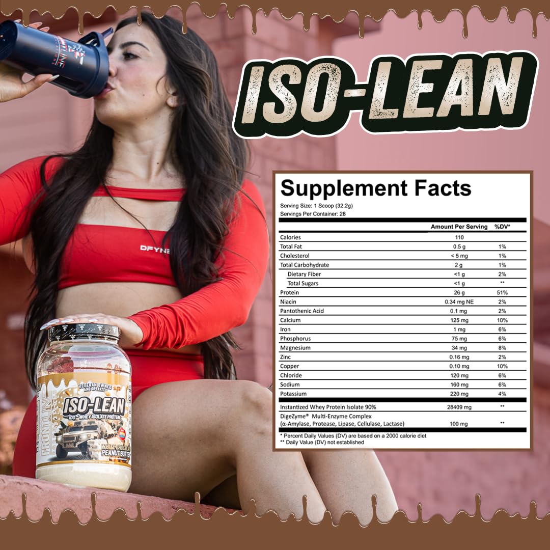 Salted Caramel flavor Frontline Isolean whey protein
